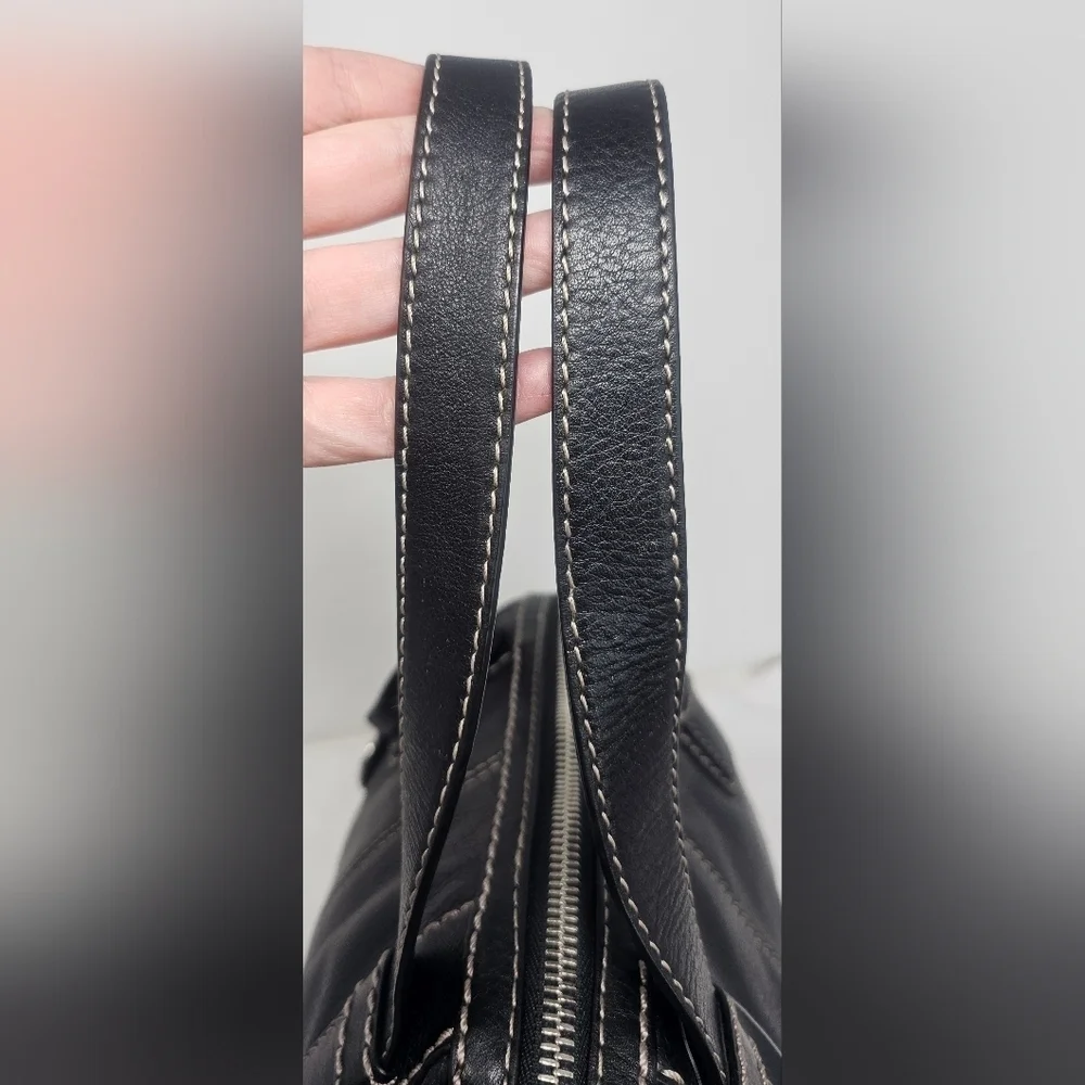 Michael Kors Hudson Large Black Pebbled Leather Shoulder Bag Satchel NWT $398